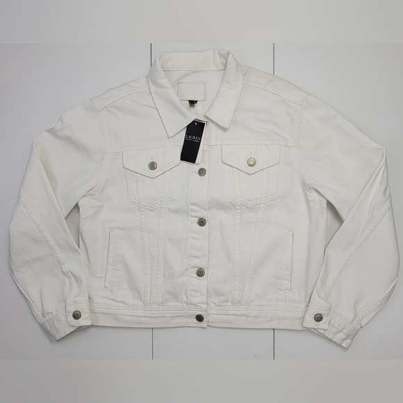 Ralph Lauren Jackets & Blazers - Polo Ralph Lauren Woman’s White Denim Trucker Jacket Size XL New